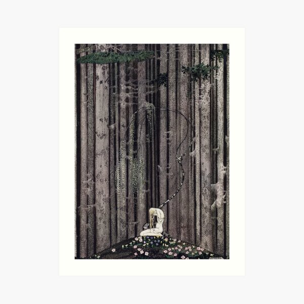In the midst of the gloomy thick woods Art Print
