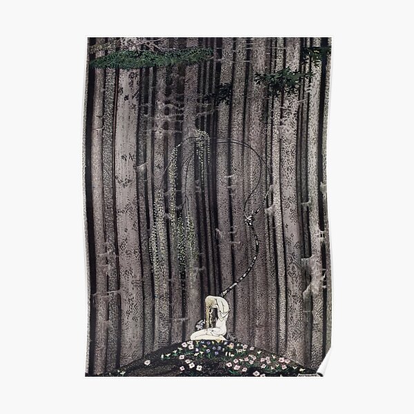 In the midst of the gloomy thick woods Poster
