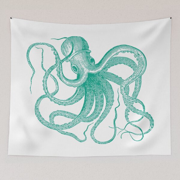 Item preview, Vintage Octopus Illustration in Teal designed and sold by CobwebsClothing.