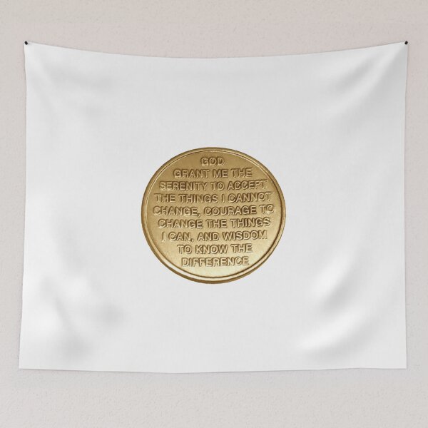 Item preview, AA Serenity Prayer Coin designed and sold by SoberTeeCo.