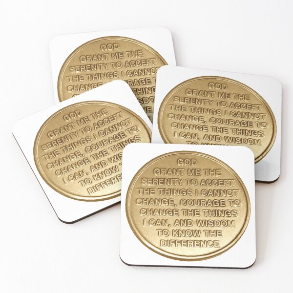 Item preview, AA Serenity Prayer Coin designed and sold by SoberTeeCo.