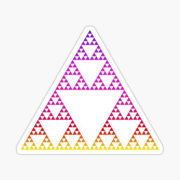 Sierpinski Triangle - Yellow / Purple Gradient Sticker