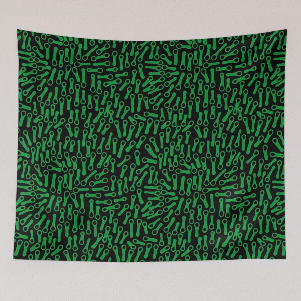 Item preview, Abstract Shapes Pattern 270919 -  Grass Green on Black designed and sold by Artberry.