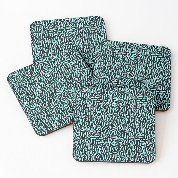 Item preview, Abstract Shapes Pattern 270919 -  Ice Blue on Black designed and sold by Artberry.