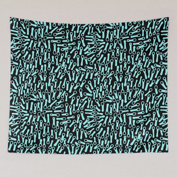 Item preview, Abstract Shapes Pattern 270919 -  Ice Blue on Black designed and sold by Artberry.