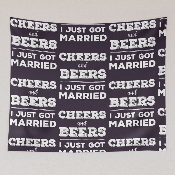 Item preview, Cheers and Beers Just Got Married Bride Groom Honeymoon graphic designed and sold by doodabobs.