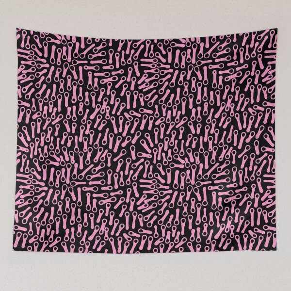 Item preview, Abstract Shapes Pattern 270919 - Pink on Black designed and sold by Artberry.