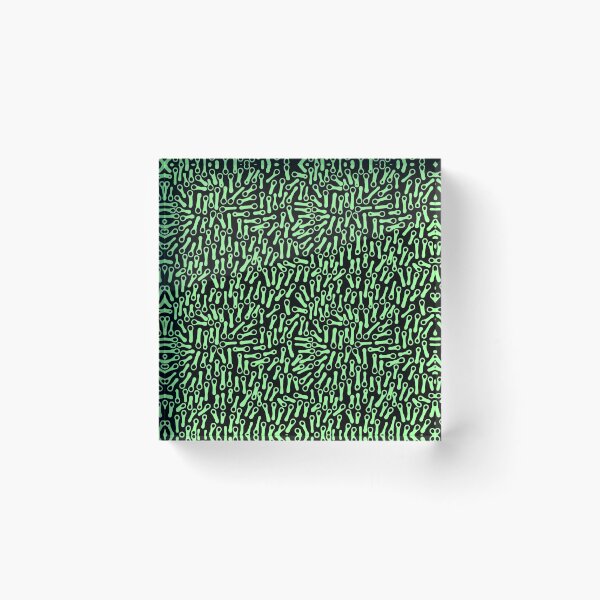 Item preview, Abstract Shapes Pattern 270919 - Mint Green on Black designed and sold by Artberry.