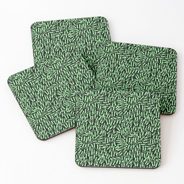 Item preview, Abstract Shapes Pattern 270919 - Mint Green on Black designed and sold by Artberry.