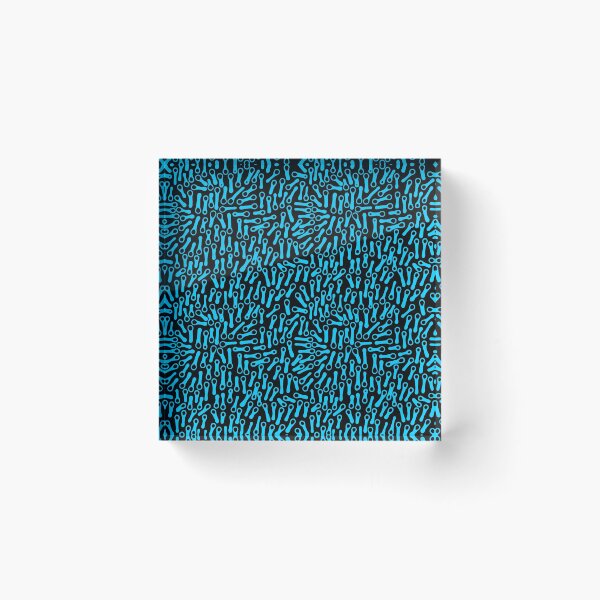 Item preview, Abstract Shapes Pattern 270919 - Sky Blue on Black designed and sold by Artberry.