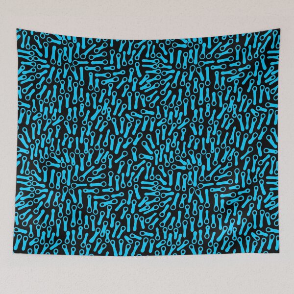 Item preview, Abstract Shapes Pattern 270919 - Sky Blue on Black designed and sold by Artberry.