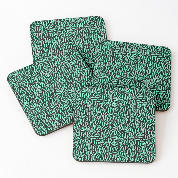 Item preview, Abstract Shapes Pattern 270919 - Turquoise on Black designed and sold by Artberry.