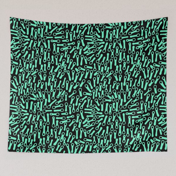 Item preview, Abstract Shapes Pattern 270919 - Turquoise on Black designed and sold by Artberry.