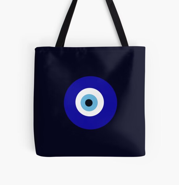 Blue Evil Eye Round Tote Bag