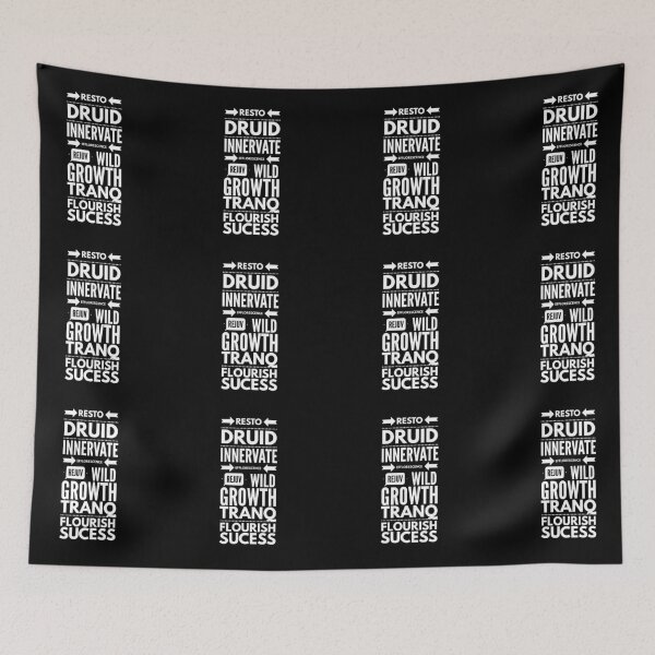 Item preview, Resto Druid Healer Mantra Spell Rotation Healing (white/transp/text) designed and sold by CloudDance.