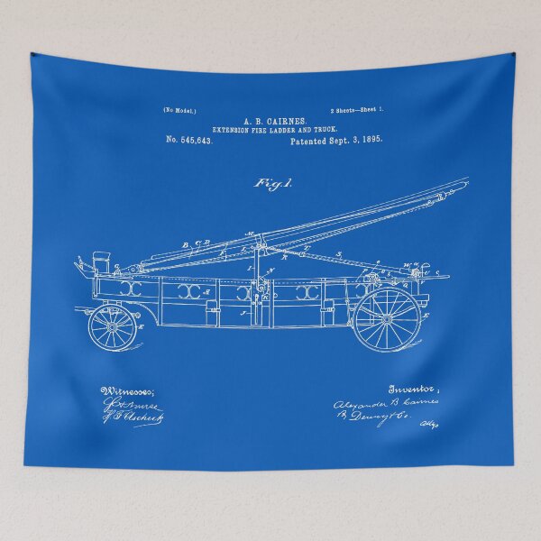 Item preview, Vintage Firetruck Patent - Blueprint designed and sold by FinlayMcNevin.
