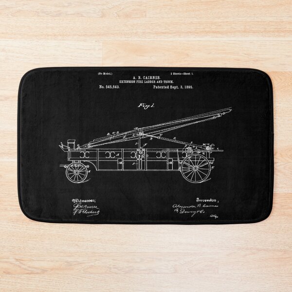 Artikelvorschau, Vintage Firetruck Patent - Schwarz entworfen und verkauft von FinlayMcNevin.