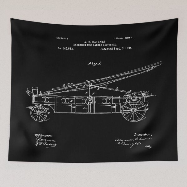 Item preview, Vintage Firetruck Patent - Black designed and sold by FinlayMcNevin.