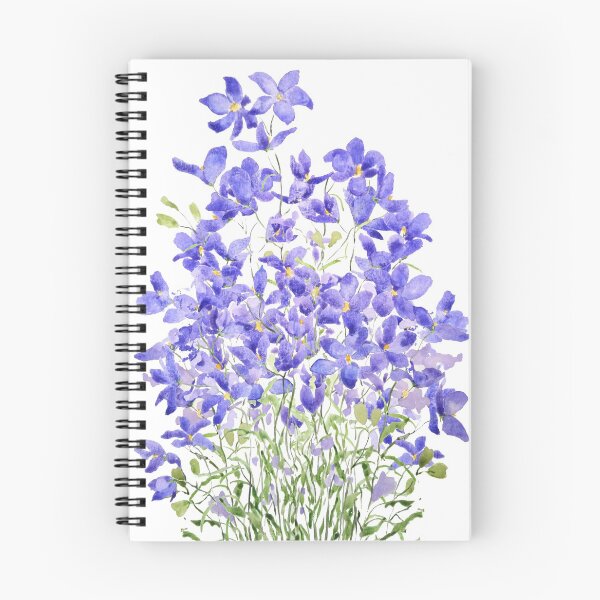 Item preview, hand painted purple wild flower watercolor painting designed and sold by ColorandColor.