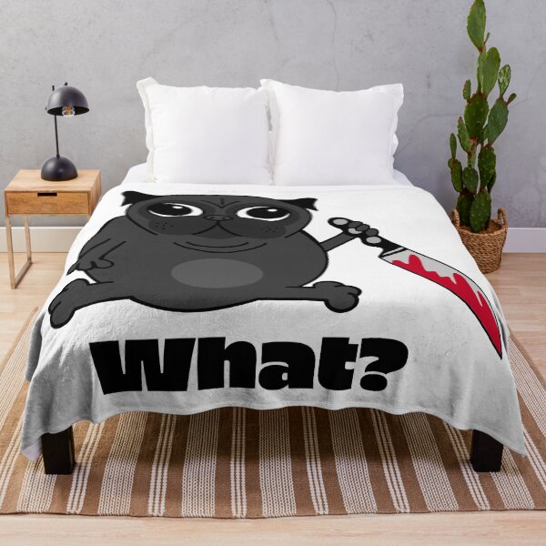 Item preview, What? (black baby pug) designed and sold by FabulousBeasts.