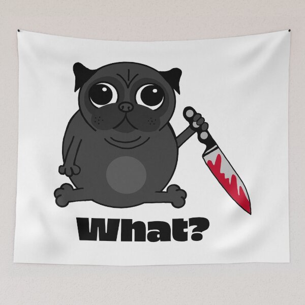 Item preview, What? (black baby pug) designed and sold by FabulousBeasts.