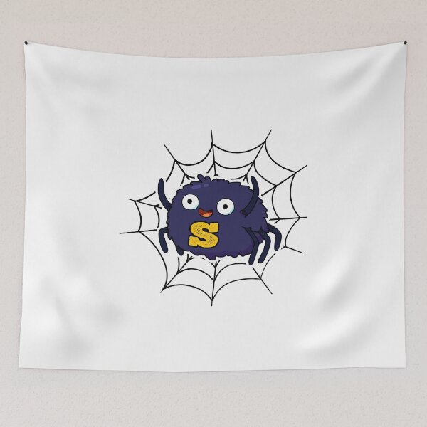 Item preview, Alphabet Letter S Cute Spider designed and sold by kidsmonogram.