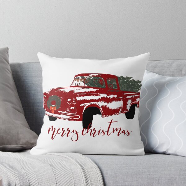Item preview, Vintage Red Truck Hauling Christmas Trees designed and sold by BeLightDesigns.