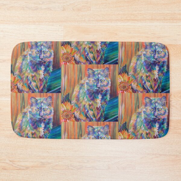 Item preview, Tortoiseshell Cat with sunflower designed and sold by Karin McCombe Jones.
