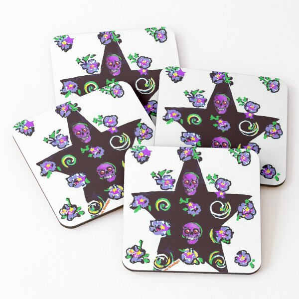 Item preview, Blackstar Flower skull designed and sold by NolaJere.