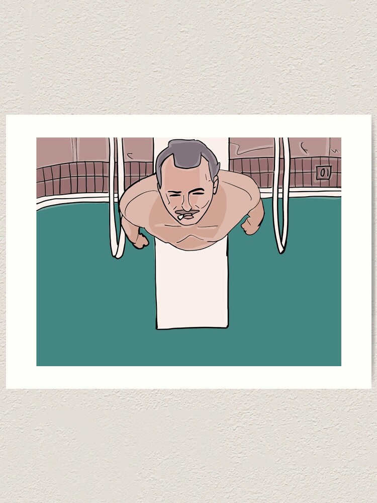 Herman Blume Bill Murray On Diving Board Rushmore Wes Anderson Art Print By Kcabnur Redbubble