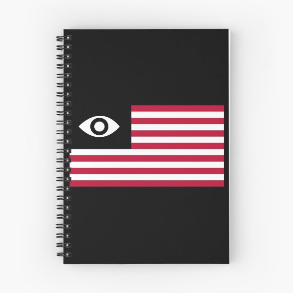 Item preview, Flag Eye Dystopia Red black Pocket Version DOXXD Surveillance T-Shirt designed and sold by Joepseudo.