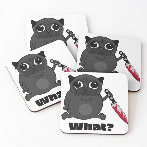 Item preview, What? (black baby pug) designed and sold by FabulousBeasts.