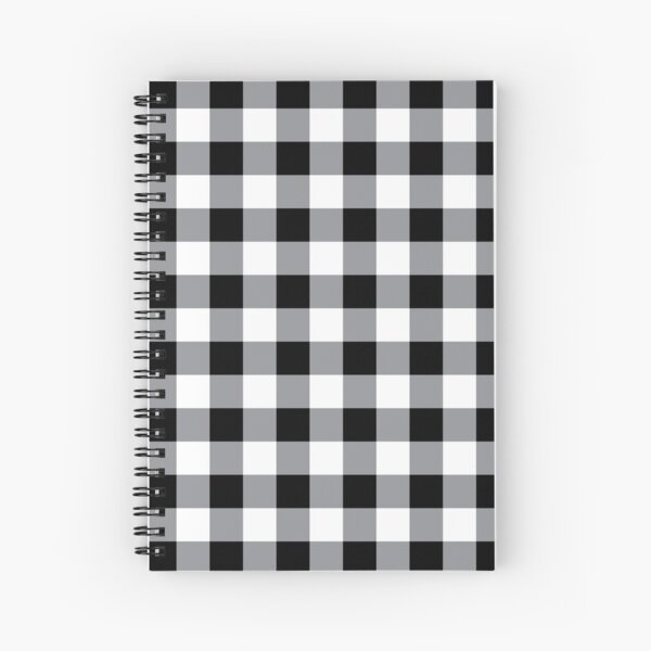 Farmhouse Style Black Buffalo Check Pattern Spiral Notebook