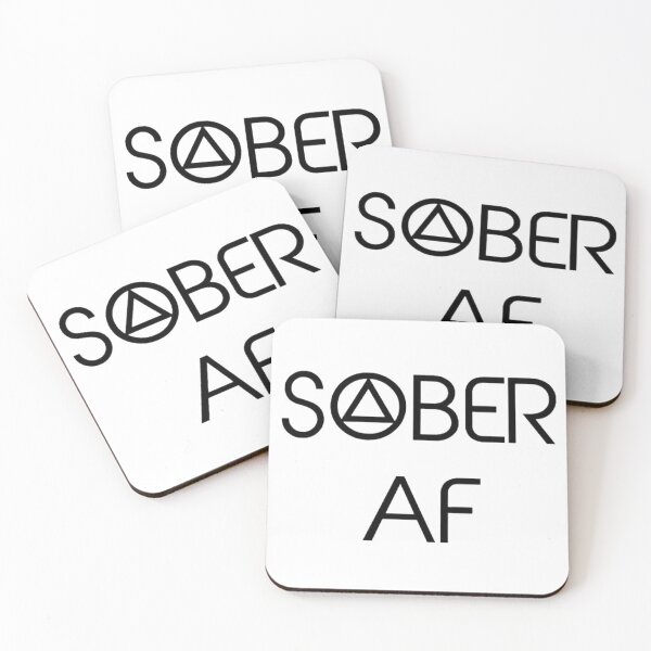Item preview, Sober AF - Stacked with Recovery Symbol designed and sold by SoberTeeCo.