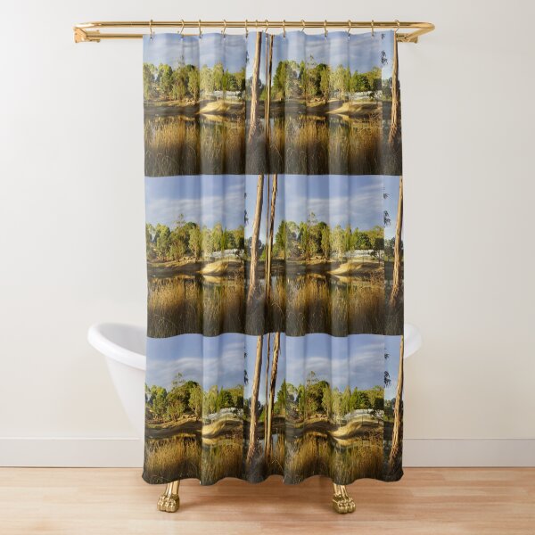 Summer by the Dam - Adelaide Hills Wine Region - Fleurieu Peninsula by South Australian artist Avril Thomas Shower Curtain