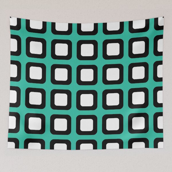 Item preview, Seeing Spots Aqua & White Cube Grid Illusion designed and sold by EvePenman.