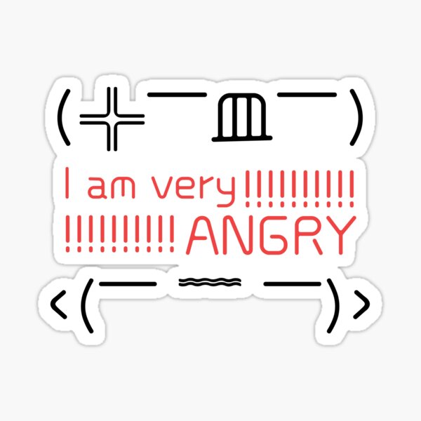 I am very Angry, Emoji in Chinese characters and symbols Sticker