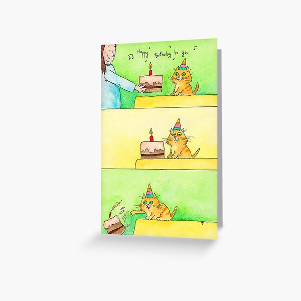 Item preview, Cat Birthday greeting card  designed and sold by nicolejanes.