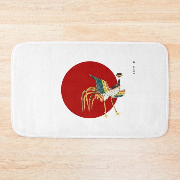 Item preview, Japanese Flag - Woodblock Print of Crane  designed and sold by weavernap.