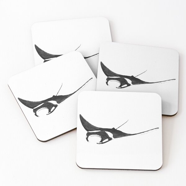 Item preview, manta ray black version watercolor way designed and sold by Zamen.