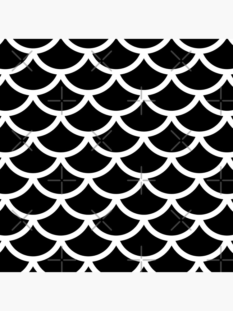 " black and white fish scale repeating pattern" Floor Pillow by TMBTM