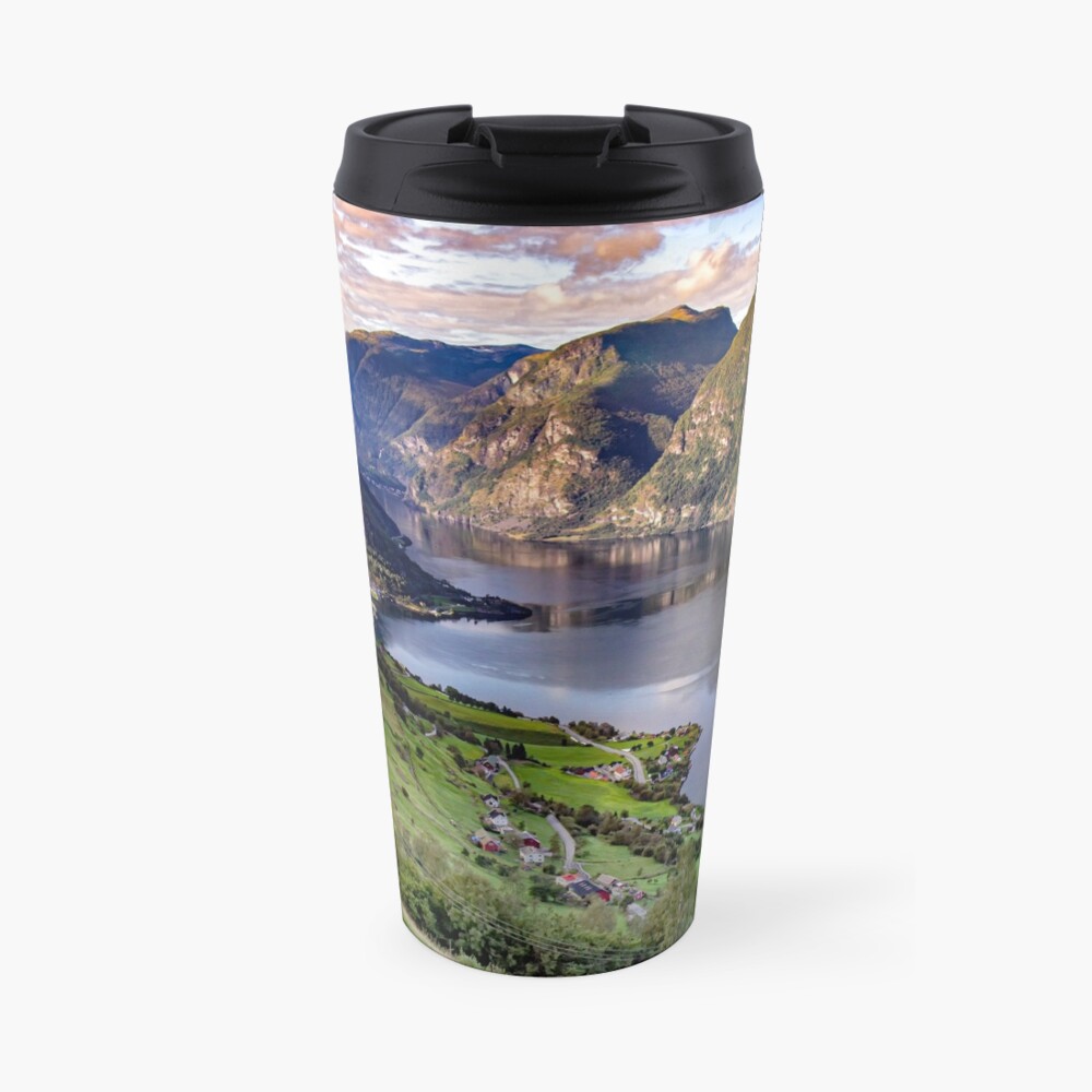 Aurlandsfjord Above Flåm - Norway Travel Mug