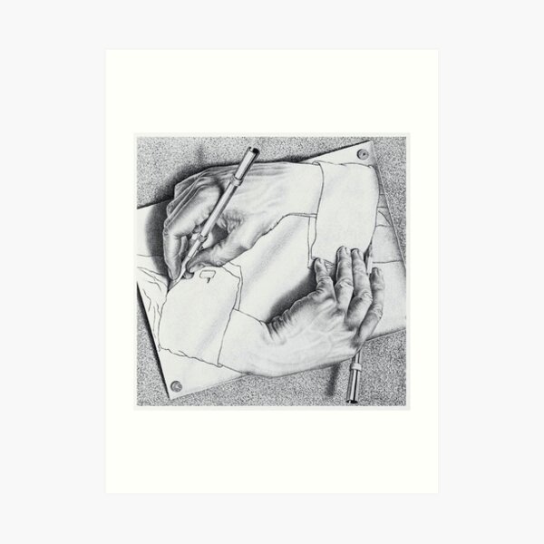 MC Escher Drawing Hands 1948 Artwork for Posters Prints Tshirts Men Women Kids Art Print