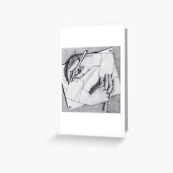MC Escher Drawing Hands 1948 Obra para carteles Impresiones Camisetas Hombres Mujeres Niños Tarjetas de felicitación