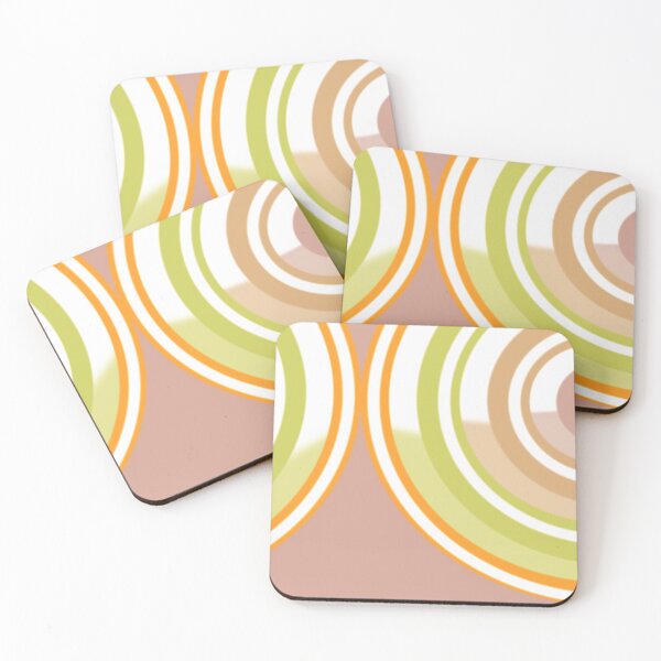 Item preview, Muted Pastel Pinky Brown, Green and Orange New System Three Circular Abstract Design by Jenny Meehan designed and sold by Jenny Meehan Art Prints and Patterns  .