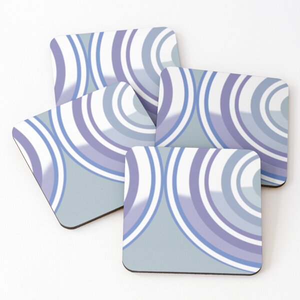 Item preview, New System  Six Muted Pastel Blues and White Circular Abstract Design by Jenny Meehan designed and sold by Jenny Meehan Art Prints and Patterns  .