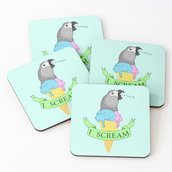Item preview, I scream Ice Cream African Grey Parrot designed and sold by FandomizedRose.