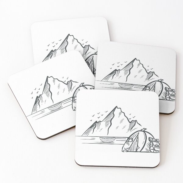Item preview, Mountain Hiking and Tent Camping Life Outdoors designed and sold by IslandLakeTree.