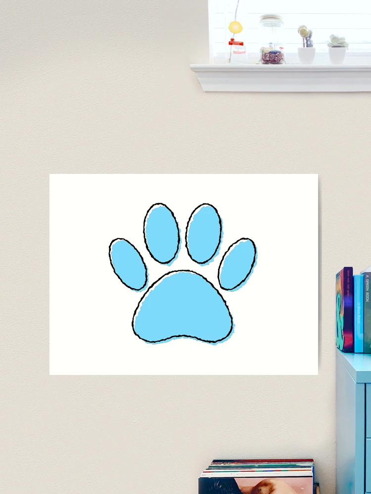 Cute Baby Blue Puppy Paw Drawing' Sticker