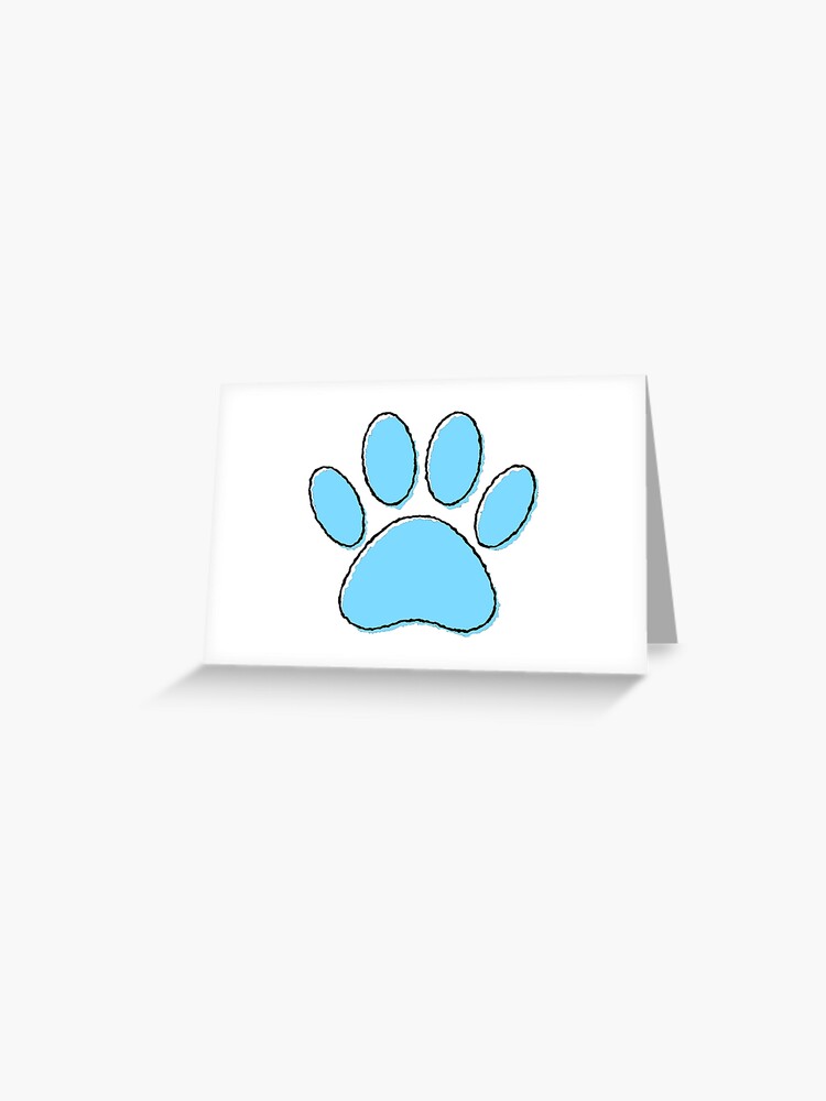 Cute Baby Blue Puppy Paw Drawing' Sticker